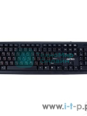 Клавиатура PERFEO PF-6106-USB черный(Perfeo клавиатура стандартная, PS/2, черная (PF-6106-ST) Размеры: 442x132x25 мм)