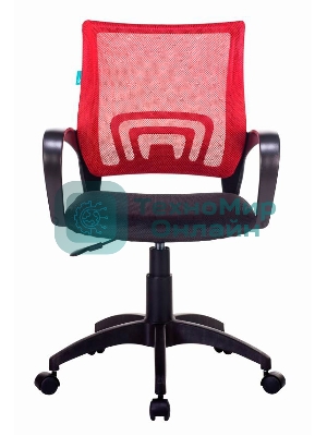 Кресло Бюрократ CH-695NLT красный/черный, сетка/ткань, 120 кг, механизм качания