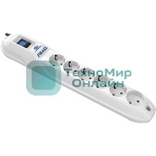 Сетевой фильтр Pilot GL 3 м, 6 розеток, белый, коробка