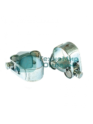 Хомуты металлические Сибртех, силовые 23-25 мм, ширина 18 мм, шарнирные, W1, 2 шт.