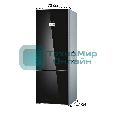 Холодильник Bosch KGN49LB30U черный двухкамерный 330/105л морозилка снизу, No Frost