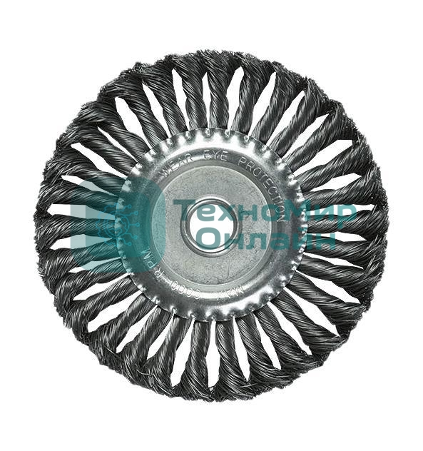 Щетка Matrix для УШМ 175 мм, посадка 22,2 мм, плоская, крученая металлическая проволока