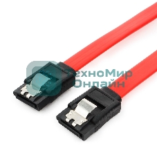 Кабель интерфейсный SATAIII Cablexpert CC-SATAM-DATA-0.3M, 30 см, 7pin/7pin, защелка, пакет