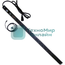 Вертикальный блок розеток, 4xC19+20xC13, 250V/32A, с мониторингом по RS-485, шнур 3 м, вилка IEC309