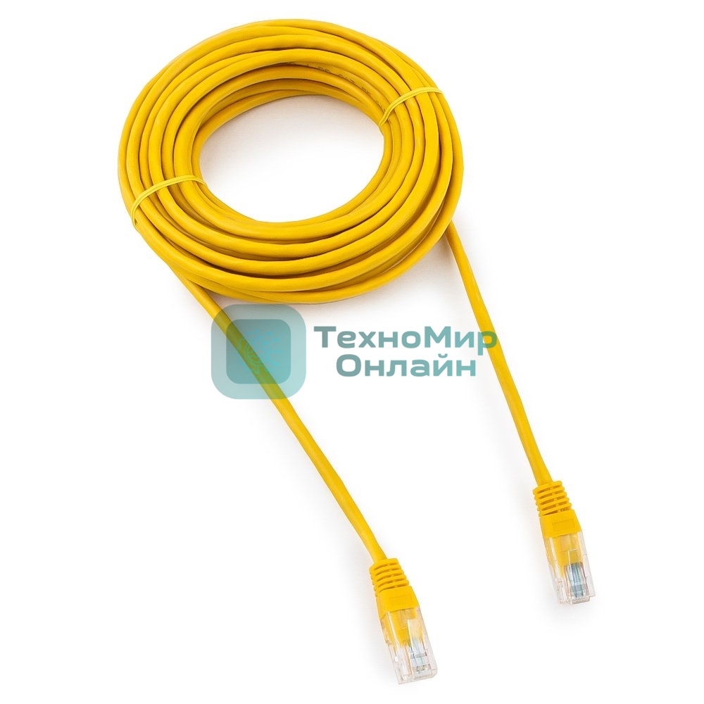 Патч-корд UTP Cablexpert PP12-7.5M/Y cat.5e, 7.5м, литой, многожильный, желтый