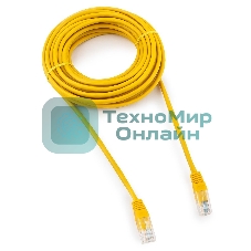 Патч-корд UTP Cablexpert PP12-7.5M/Y cat.5e, 7.5м, литой, многожильный, желтый