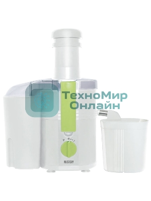 Соковыжималка Mystery MJE-1901 белый, центробежная, 900 Вт, 900 мл, механическое