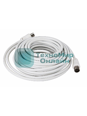 Шнур Rexant ТВ гнездо - ТВ штекер, длина 15 метров, белый