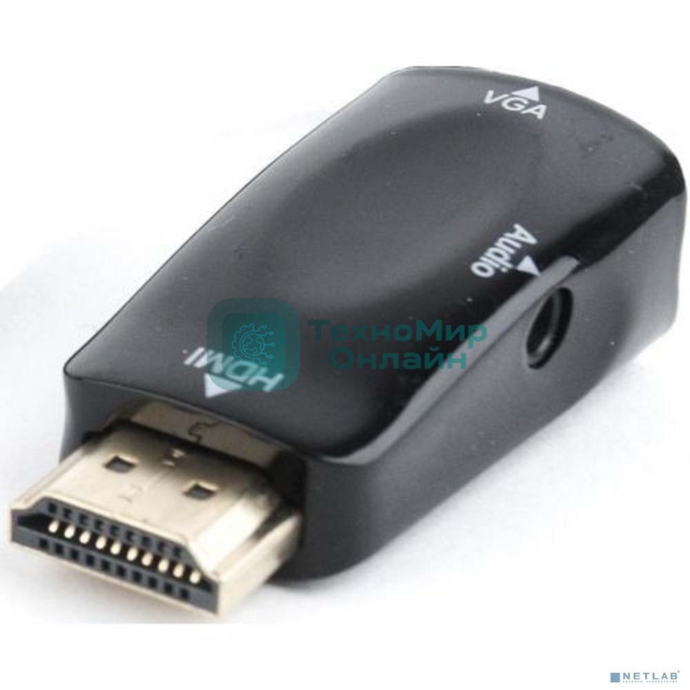 Адаптер Filum HDMI - VGA, 0.15 м., разъемы: HDMI A male-VGA female-mini jack female, пакет. (FL-A-HM-VGAF-mjack-1)