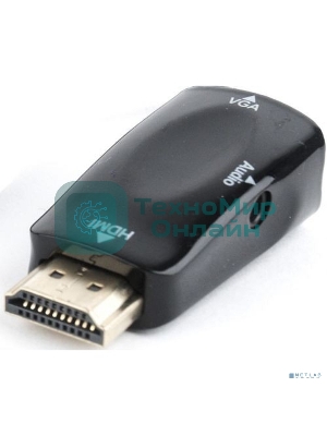 Адаптер Filum HDMI - VGA, 0.15 м., разъемы: HDMI A male-VGA female-mini jack female, пакет. (FL-A-HM-VGAF-mjack-1)