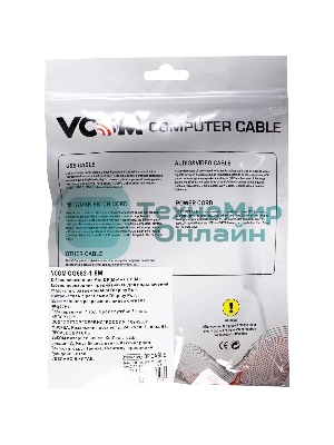 Кабель-переходник Mini DisplayPort M -> DisplayPort M 4K*60 Hz 1,8 м VCOM CG682-1.8M