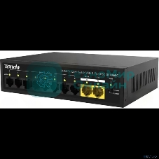 Коммутатор неуправляемый Tenda S110GPC PoE, 10 портов, 8x100 Мбит/с, 2х1 Гбит/с, PoE 8х30 Вт (до 80 Вт), настольный