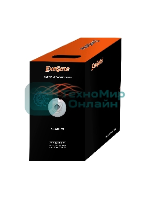 Кабель Exegate FTP 4 пары кат.5e, медь, экран, внешн. прокладка, без троса, бухта 305м, черный, PE