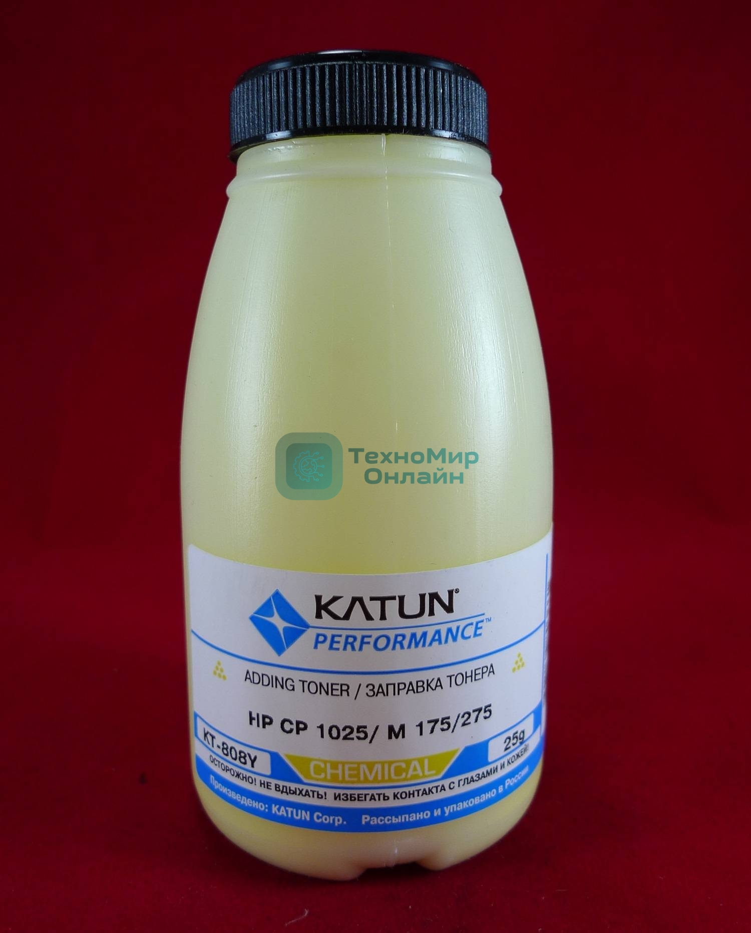 Тонер HP CP 1025/M 175/275 Yellow, химический (фл.25г.) Katun фас. Россия