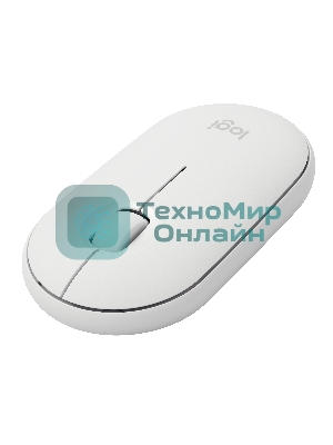 Мышь беспроводная Logitech Pebble M350 белый, 1000 dpi, радиоканал, Bluetooth, USB, кнопки - 3