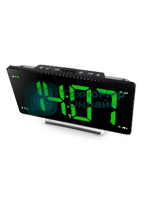 Радиобудильник Hyundai H-RCL246 черный LCD подсв:зеленая часы:цифровые FM