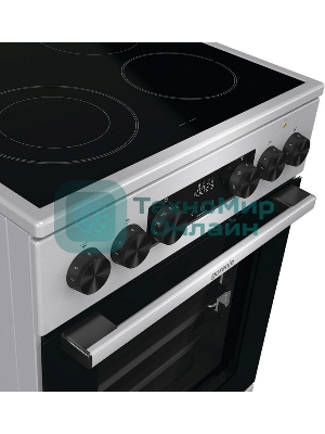Плита электрическая Gorenje GECS5C70XA серебристый, конфорок 4 электрических, духовка 70 л, 50 см x 85 см x 59.4 см