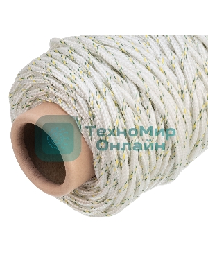 Фал плетеный Сибртех капрон 16-прядный с капрон. серд. 6 мм, бухта 100 м, 650 кгс