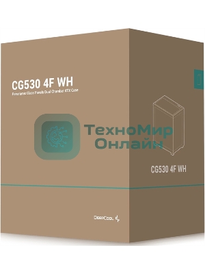 Компьютерный корпус Deepcool CG530 4F WH без БП, боковое окно (панорама), 3x120мм ARGB Reverce вентилятора на боковой стенке, 1x120мм ARGB вентилятор сзади, белый, ATX