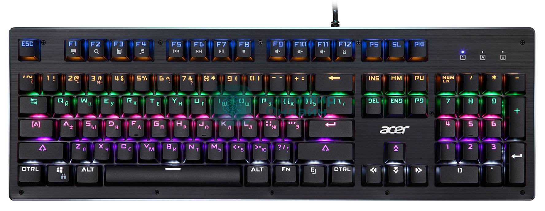Клавиатура проводная Acer OKW127, USB, черный