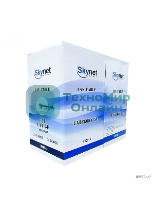 Кабель SkyNet Light UTP indoor 4x2x0,46, медный, FLUKE TEST, кат.5e, однож., 305 м, box, серый