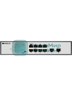 Коммутатор неуправляемый PoE ORIGO Unmanaged Switch 8x1000Base-T PoE, 2x1000Base-T, PoE Budget 120W, Long-range PoE up to 250m, 19