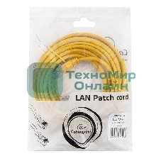 Патч-корд UTP Cablexpert PP12-7.5M/Y cat.5e, 7.5м, литой, многожильный, желтый