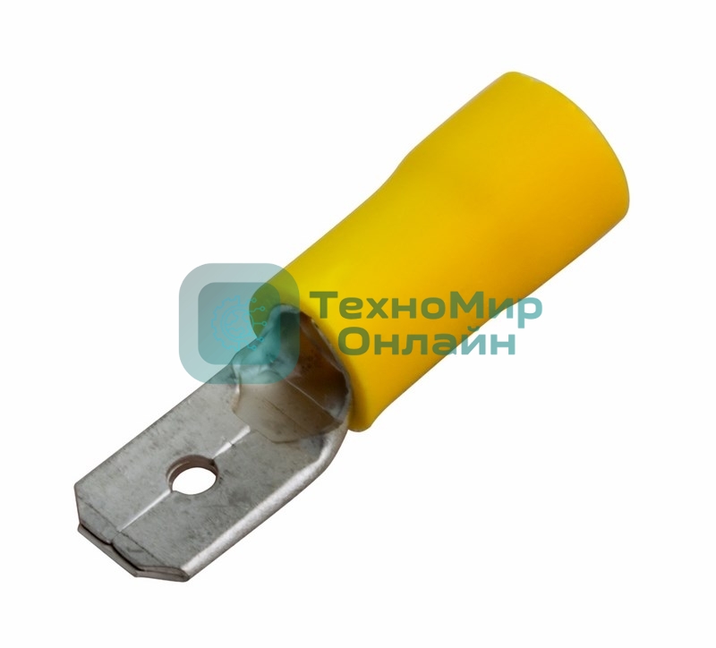 Клемма плоская Rexant изолированная штекер 6.3 мм 4-6 мм² (РПи-п 6.0-(6.3)) желтый