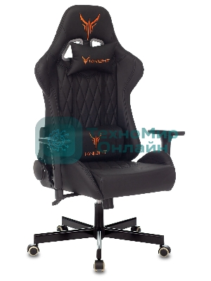 Кресло Knight ARMOR черный, экокожа, 120 кг, механизм качания