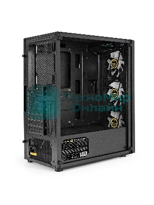 Компьютерный корпус Miditower ExeGate EVO-8227-NPX700 (ATX, БП 700NPX с вент. 12см, 2*USB+1*USB 3.0+HD Audio, черный, 3 вент. RGb, закаленное стекло)