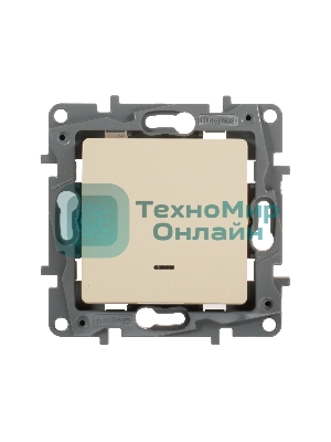 Выключатель с подсветкой, на винтах ETIKA 10АХ слоновая кость