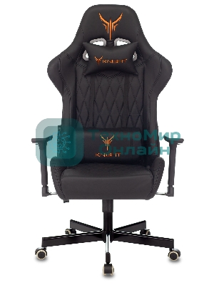 Кресло Knight ARMOR черный, экокожа, 120 кг, механизм качания