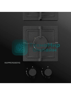 Комбинированная варочная панель Kuppersberg, индукция/газ, High-Tech, 59 см, 9 уровней мощности, блокировка управления, автоматическое отключение, таймер, Booster, слайдерное/механическое управление, черный