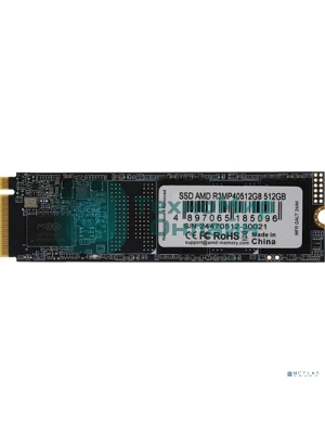 Накопитель SSD AMD Radeon R3MP40512G8, 512Gb, PCIe 4.0 x4, M.2 2280, NVMe, R/W 6300/3000