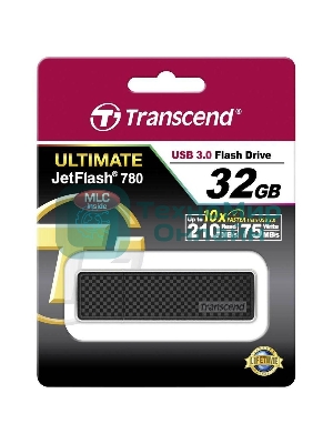 Флешка USB Transcend JetFlash 780 (TS32GJF780), 32Gb, USB 3.0, R/W 210/75, черный/серебристый