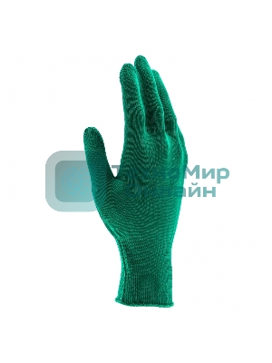 Перчатки из синтетической нити, ПВХ точка, 13 класс, изумрудный, L Россия