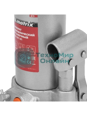 Домкрат гидравлический бутылочный Matrix, 5 т, h подъема 197–382 мм, в пласт. кейсе