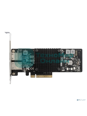 Сетевой адаптер ExeGate EXE-X550-T2 (PCI-E x8 v3.0, порты 2xRJ45 (медные), 10Gb/s (10/5/2.5/1Gb/s, 100Mb/s), Server NIC Intel Chipset X550)