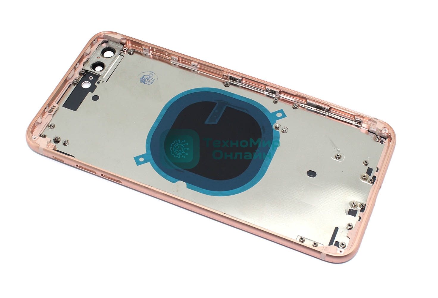 Задняя крышка (корпус) в сборе с рамкой для Apple iPhone 8 Plus розовый (Rose Gold)