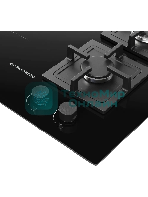 Комбинированная варочная панель Kuppersberg, индукция/газ, High-Tech, 59 см, 9 уровней мощности, блокировка управления, автоматическое отключение, таймер, Booster, слайдерное/механическое управление, черный