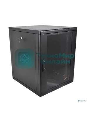 Шкаф коммутационный ЦМО (ШРН-М-15.500-9005) настенный 15U 600x520 мм пер. дв. стекл. 130 кг черный 456 мм 24.66 кг 180 град. 745 мм