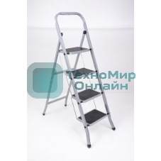 Стремянка стальная КЛАСС ПЛЮС, 4 ШИРОКИЕ СТУПЕНИ 20х30 см, верхняя площадка 91 см, до 120 кг, 123304
