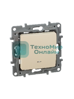 Выключатель с подсветкой, на винтах ETIKA 10АХ слоновая кость