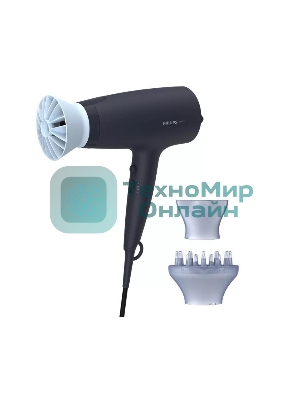 Фен Philips BHD360/20 черный/синий, 2100 Вт, ионизация
