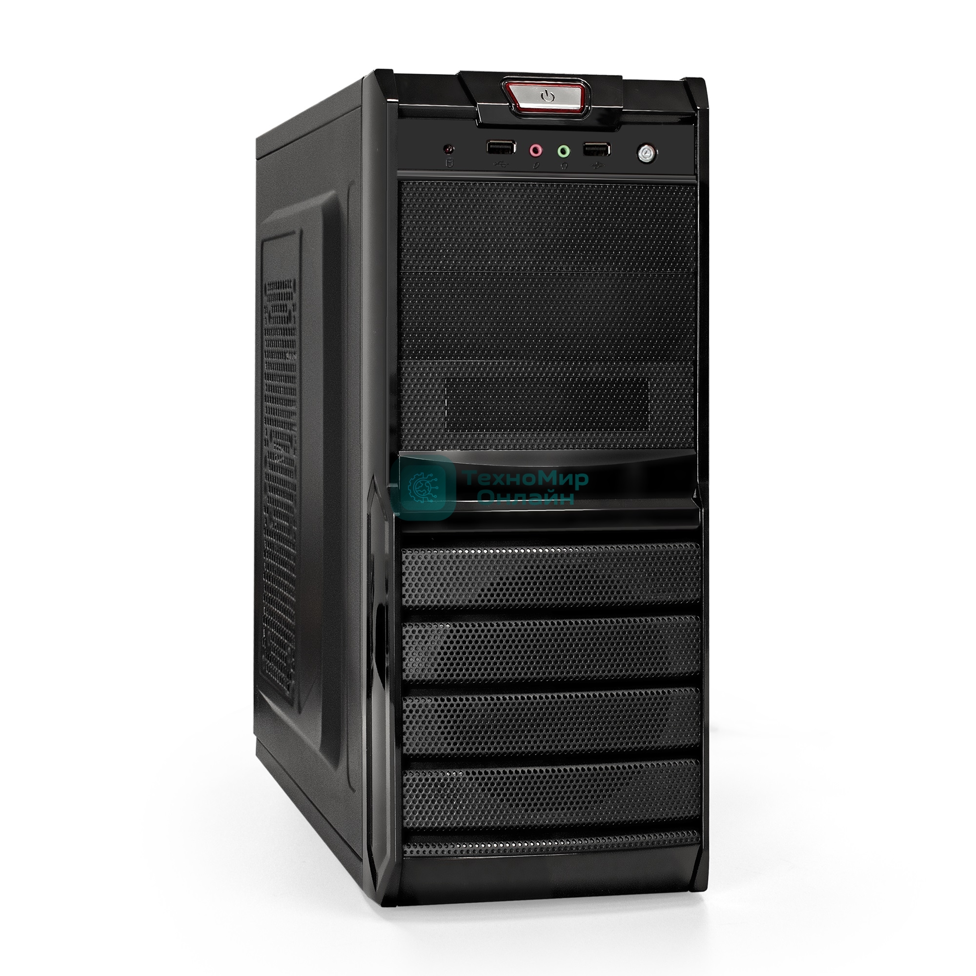Компьютерный корпус Miditower ExeGate EX293804RUS XP-329S-XP500 (ATX, БП XP500 с вент. 12см, 2хUSB, аудио, черный)