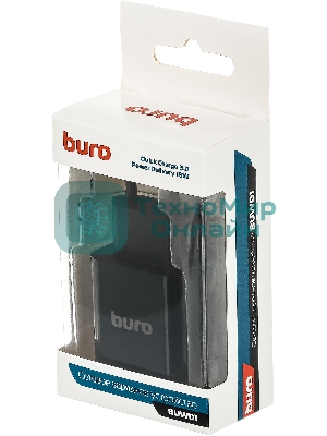 Сетевое зарядное устройство Buro BUWD1 3A PD+QC черный