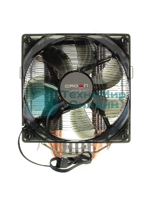 Кулер для процессора Crown CM-5 прозрачный/черный, 120 мм, 1500 об/мин, 30.8 дБ, 4 pin, 187 Вт, 148 мм