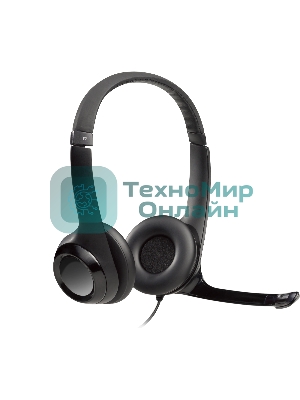 Гарнитура проводная Logitech Headset H390 USB черный