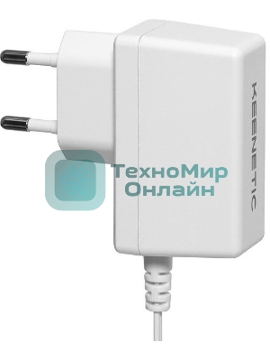 Адаптер питания KEENETIC/Keenetic PA10 (KPS-1210) Адаптер питания от сети 100–240 В, постоянное выходное напряжение 12 V с током до 1,0 A, для Keenetic c напряжением питания 9 или 12 В и током до 1.0 А