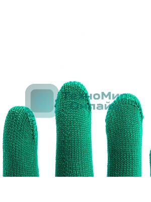 Перчатки из синтетической нити, ПВХ точка, 13 класс, изумрудный, L Россия